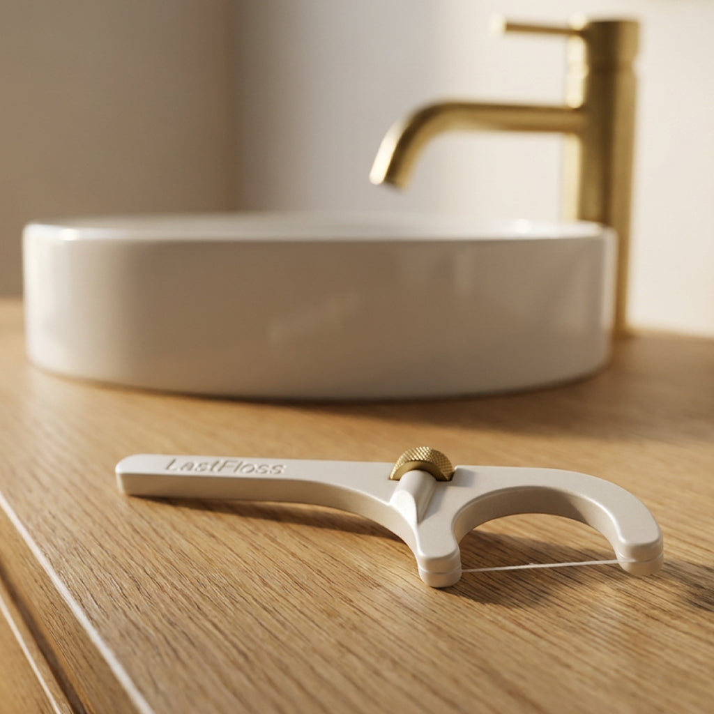 LastFloss floss handle, reloadable with any dental floss